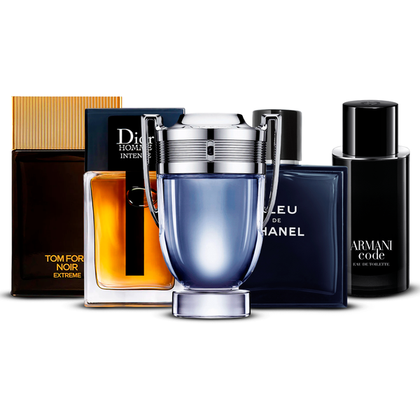 Set 5 Profumi  – Tom Ford Noir Extrême, Dior Homme Intense, Invictus, Bleu de Chanel i Armani Code [100 ml ciascuno]