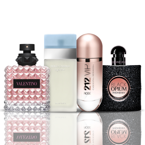 Set 4 Profumi | Valentino + Light Blue + 212 VIP Rose + Black Opium 100 ml