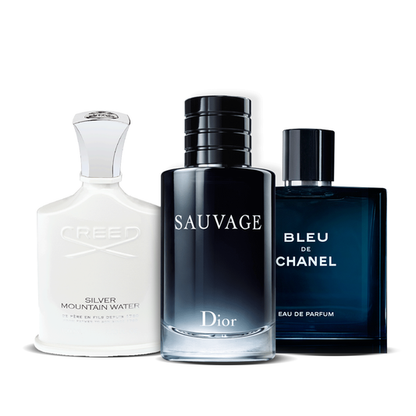 Set 3 Profumi | Creed Silver + Sauvage Dior + Bleu de Chanel 100 ml